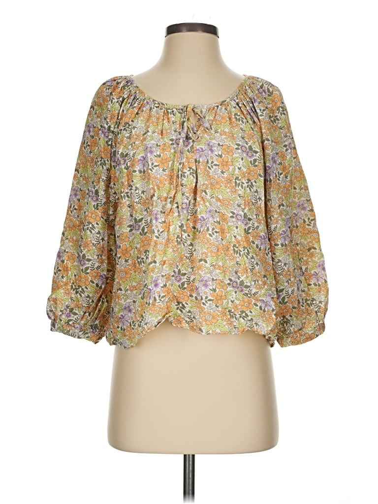 Pre-owned Hyacinth House 3/4 Sleeve Blouse In Yellow