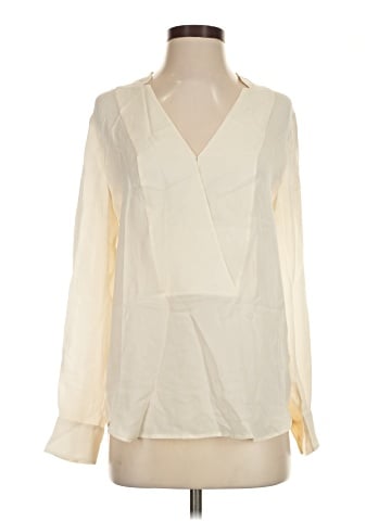 Theory Long Sleeve Silk Top (view 1)