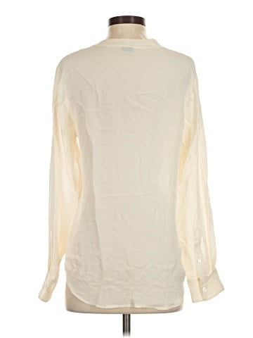 Theory Long Sleeve Silk Top (view 2)