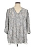 Rose + Olive 100% Polyester Gray 3/4 Sleeve Blouse Size 1X - photo 1