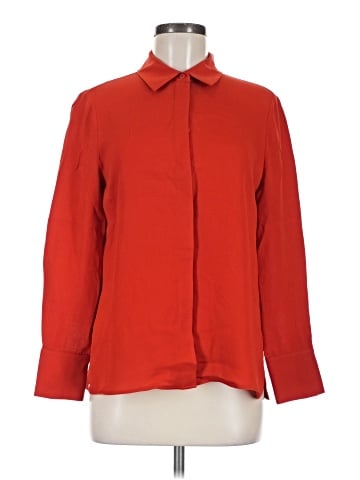 Lafayette 148 New York Long Sleeve Silk Top (view 1)