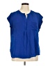 Liz Claiborne 100% Polyester Blue Short Sleeve Blouse Size XL - photo 1