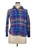 J.Crew 100% Cotton Plaid Blue Long Sleeve Button-Down Shirt Size 14 - photo 1