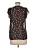 Maison Jules 100% Polyester Hearts Black Short Sleeve Blouse Size M - photo 2