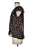 Maison Jules 100% Polyester Hearts Black Short Sleeve Blouse Size M - photo 5