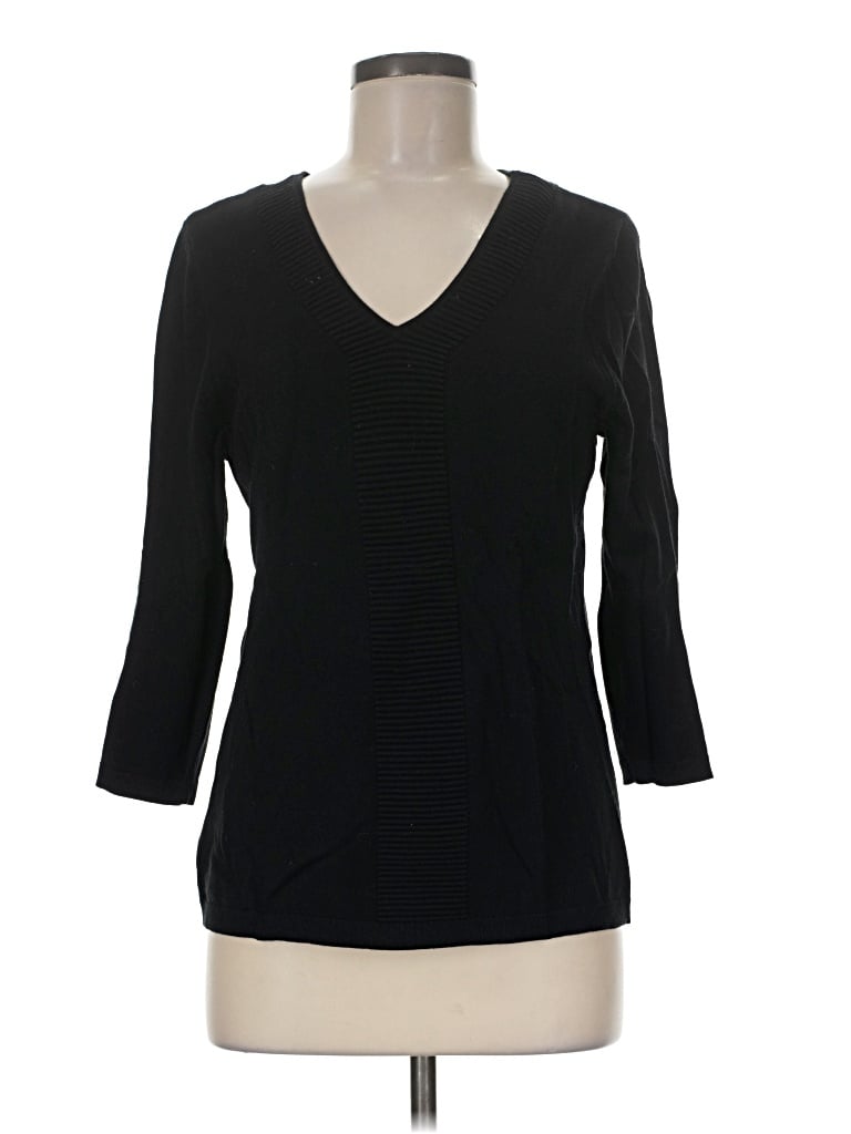 Pre-owned Christopher & Banks Pullover Sweater In Black