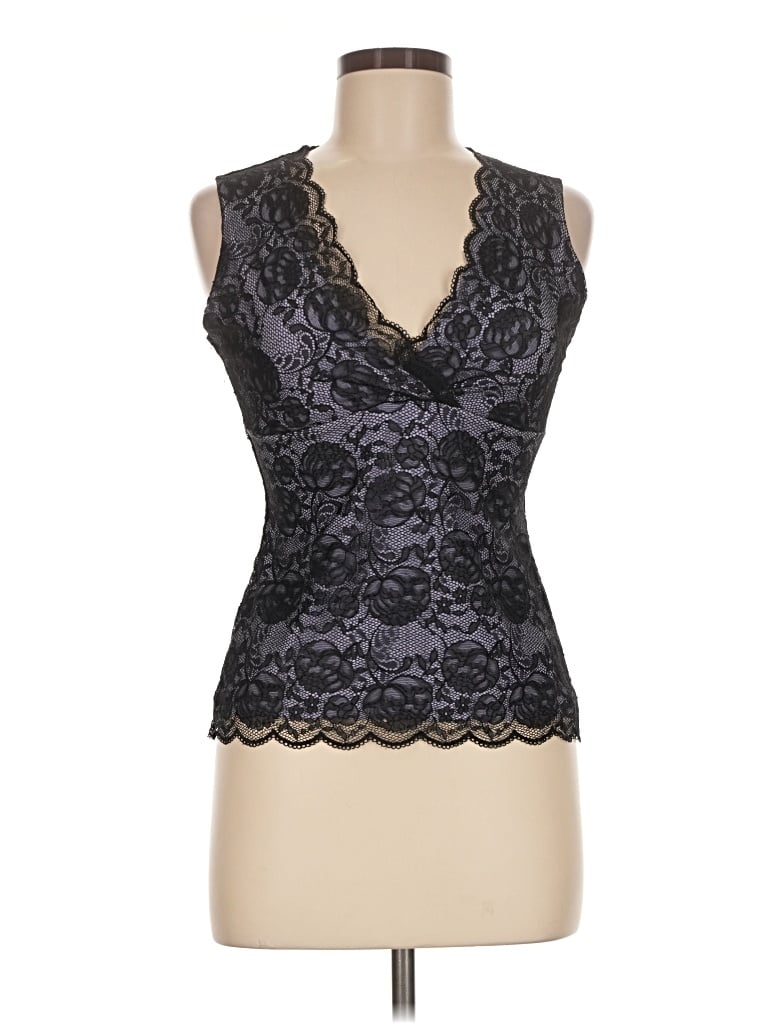 Pre-owned Caché Tank Top Black Plunge Neckline Tops