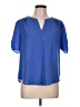 Milano Blue Short Sleeve Blouse Size L - photo 1