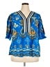 Cato 100% Rayon Blue Short Sleeve Blouse Size 18 - photo 1