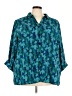 Catherines Print Teal 3/4 Sleeve Blouse Size 3X - photo 1