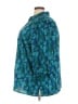 Catherines Print Teal 3/4 Sleeve Blouse Size 3X - photo 5