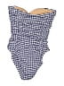 J.Crew Checkered-gingham Blue One Piece Swimsuit Size 8 - photo 2