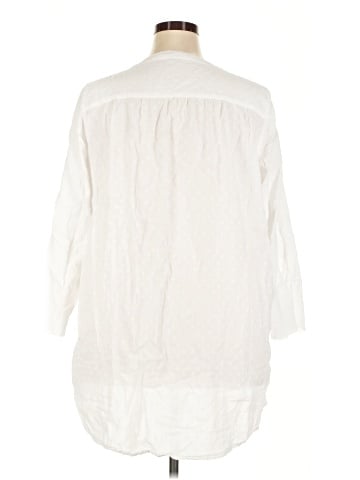 Roaman's 3/4 Sleeve Button-Down Shirt (view 2)
