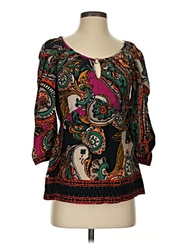 Yoana Baraschi 3/4 Sleeve Silk Top (view 1)
