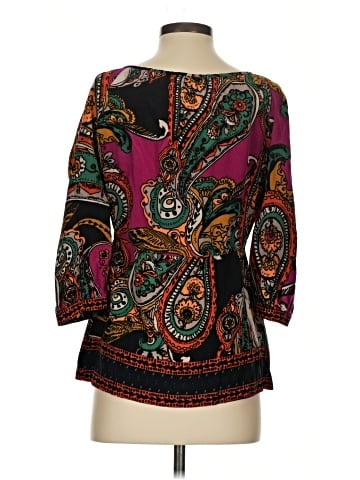 Yoana Baraschi 3/4 Sleeve Silk Top (view 2)