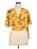 ModCloth 100% Rayon Yellow Short Sleeve Blouse Size XL - photo 1