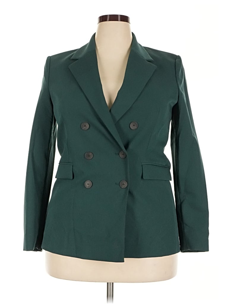Pre-owned Mng Blazer Jacket In Green