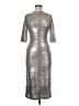 Alice + Olivia Metallic Silver Cocktail Dress Size 6 - photo 1