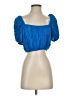 Zara Blue Short Sleeve Blouse Size S - photo 1