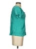 Just Class 100% Cotton Teal Short Sleeve Blouse Size S - photo 4