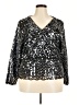 Prima 100% Polyester Silver Long Sleeve Blouse Size XXL - photo 1
