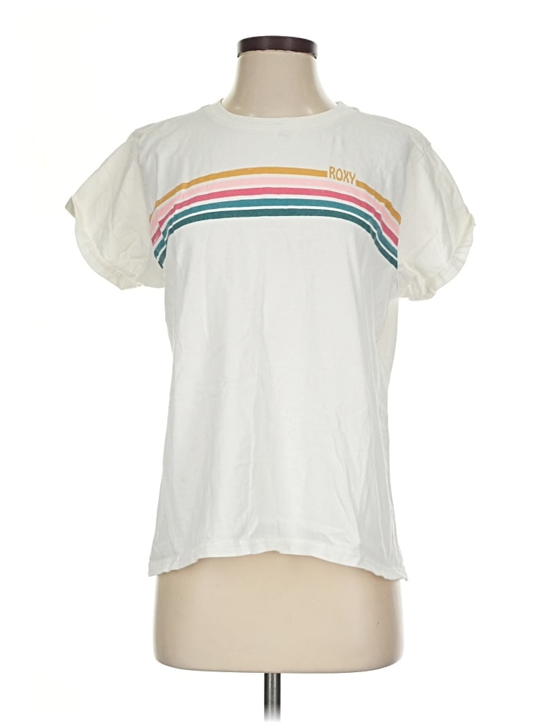 Pre-owned Roxy Short Sleeve T-shirt In White