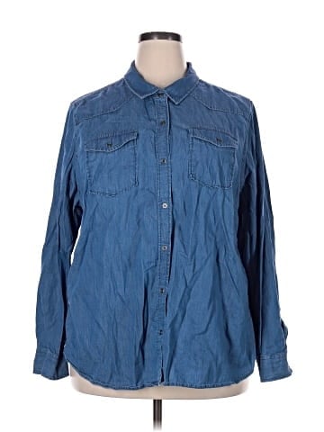 New Directions Long Sleeve Button-Down Shirt (view 1)