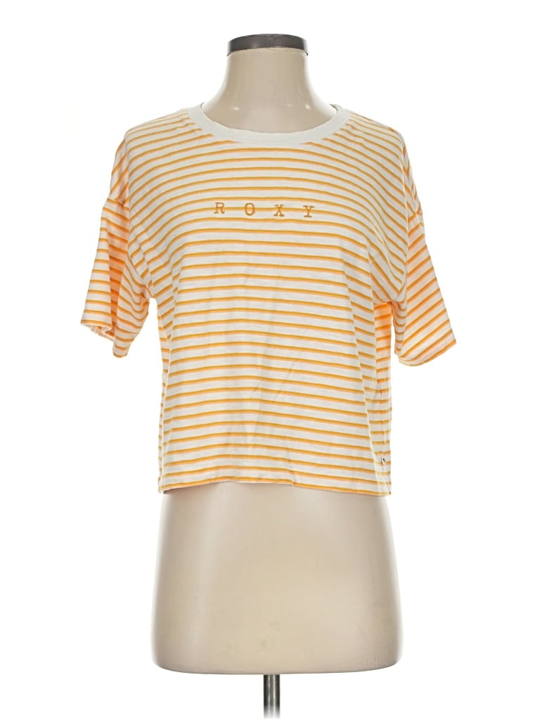 Pre-owned Roxy Short Sleeve T-shirt In Gold