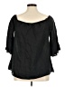 Cupio 100% Linen Black 3/4 Sleeve Blouse Size XL - photo 2