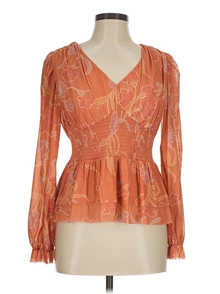 Pre-owned Dr2 Long Sleeve Blouse In Orange