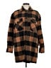 Aqua Plaid Brown Coat Size M - photo 1