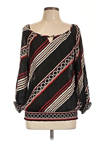 White House Black Market Long Sleeve Silk Top (view 1)