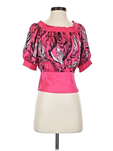 Bebe Short Sleeve Silk Top (view 1)
