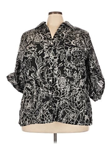 Karen Scott 3/4 Sleeve Button-Down Shirt (view 1)