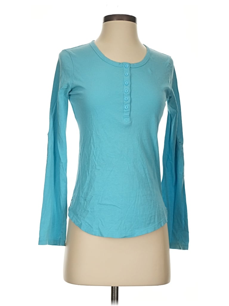 Pre-owned Alternative Long Sleeve Henley Shirt In Teal