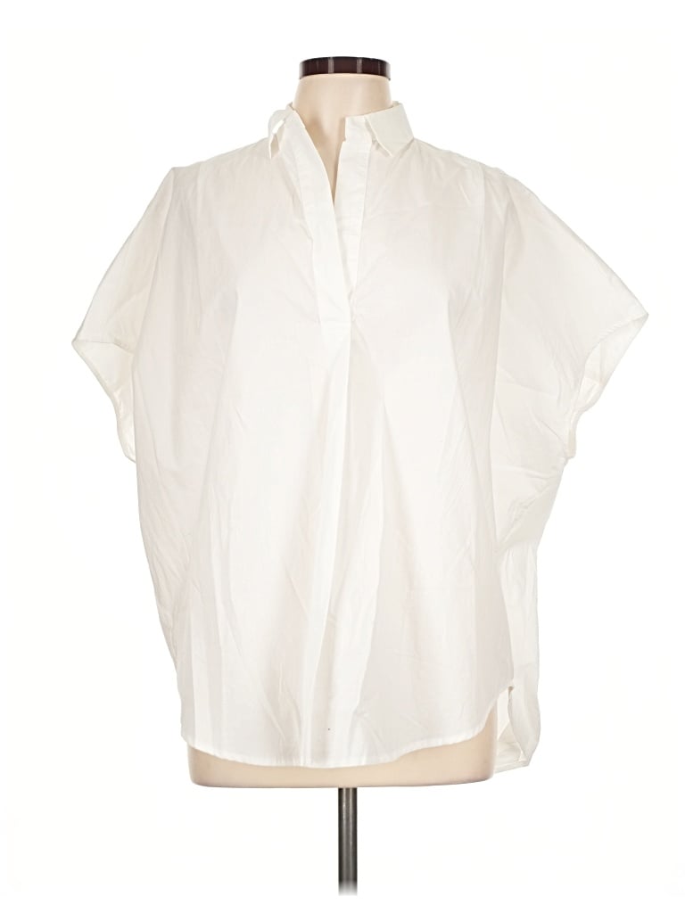 Pre-owned French Connection Short Sleeve Blouse In Ivory