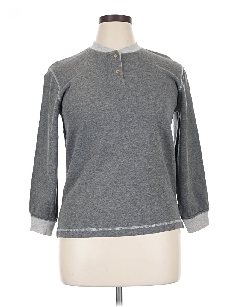 Pre-owned Goldie Long Sleeve Henley Shirt In Gray