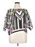 Bisou Bisou 100% Polyester Black Short Sleeve Blouse Size XL - photo 1