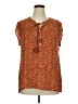 DR2 100% Rayon Brown Short Sleeve Blouse Size XL - photo 1