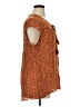 DR2 100% Rayon Brown Short Sleeve Blouse Size XL - photo 4