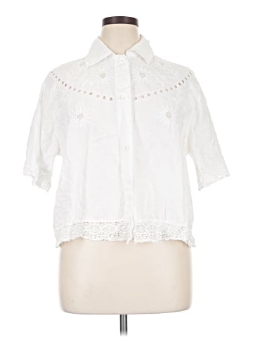 Madewell Embroidered Lace Button-Up Shirt (view 1)