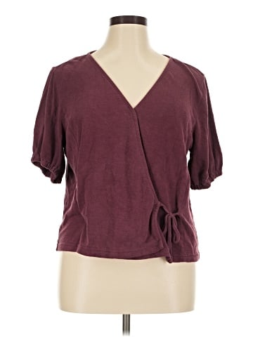 dip Short Sleeve Blouse (view 1)