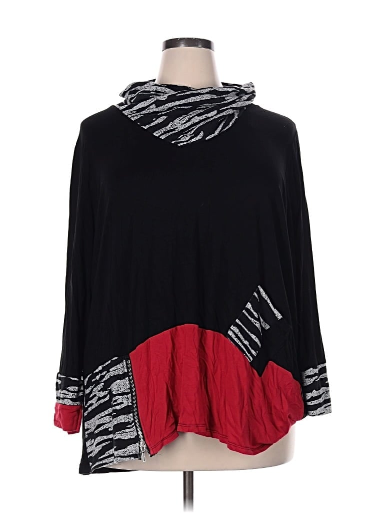 Pre-owned Ali Miles Poncho In Black