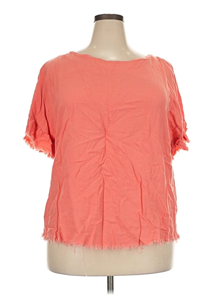 Pre-owned Umgee Short Sleeve Blouse In Orange