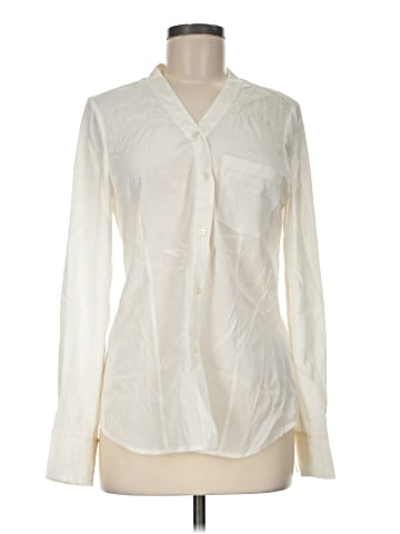 Donna Karan New York Long Sleeve Silk Top (view 1)