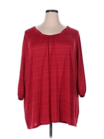 Just My Size 3/4 Sleeve Blouse (view 1)