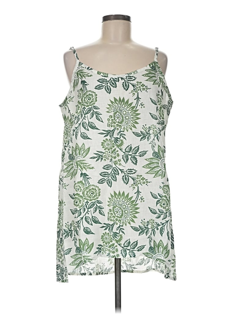 Pre-owned Flax Sleeveless Blouse In Green