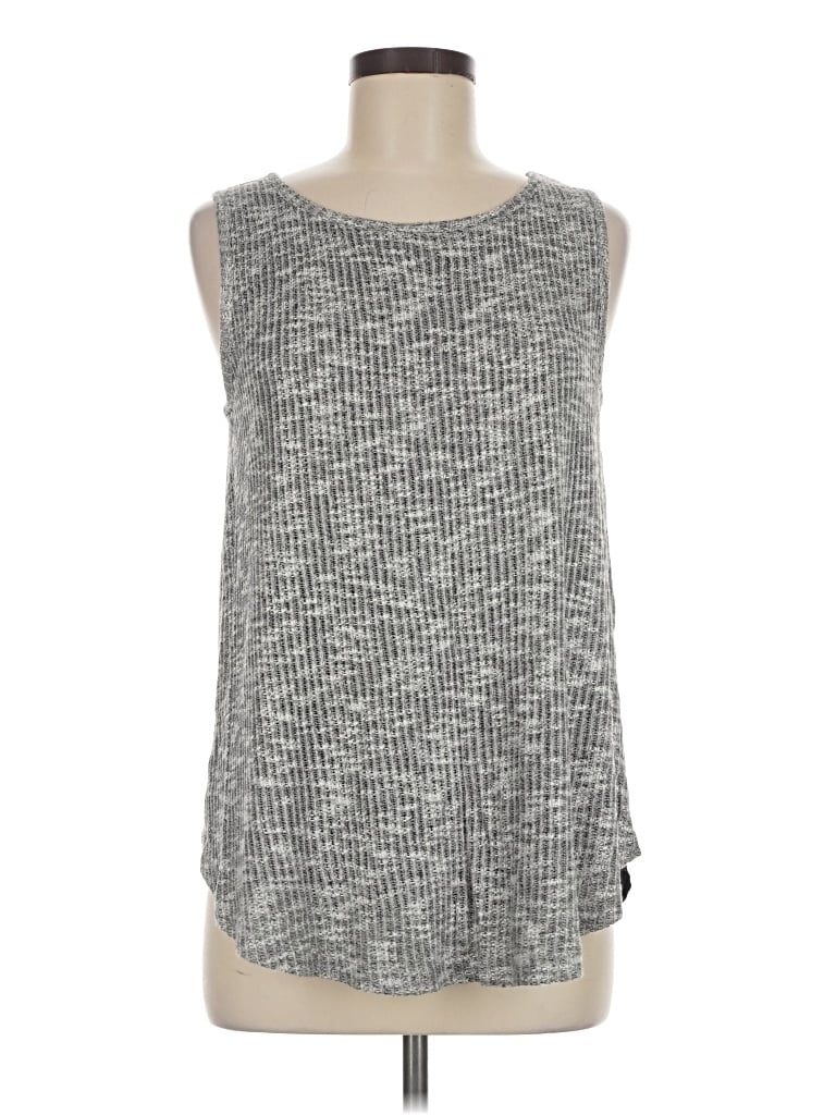 Pre-owned August Silk Sleeveless T-shirt In Gray