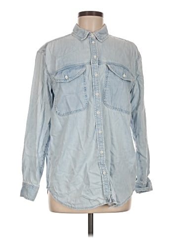Topshop Long Sleeve Button-Down Shirt (view 1)