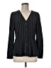 Ann Taylor 100% Polyester Stripes Blue Black Long Sleeve Blouse Size 6 - photo 1